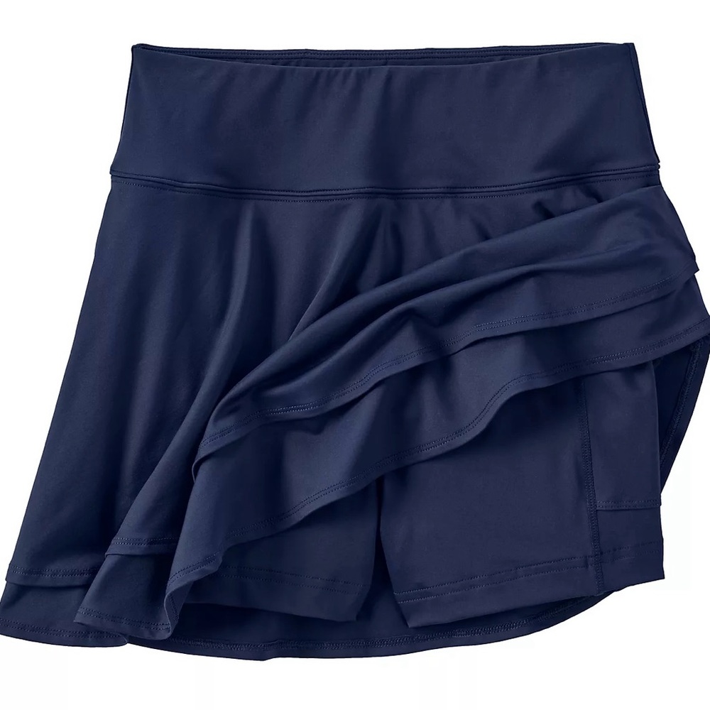 Lands end High Waisted Swim skirt Tulip Hem Skort Color black - Picture 7 of 7